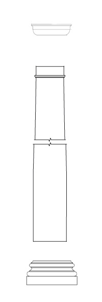 Tuscan column with plain shaft and Attic Baseavailable from CheapColumn.com for $448