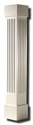 Square Non-tapered Column with Fluted Panels available from CheapColumn.com Price $312