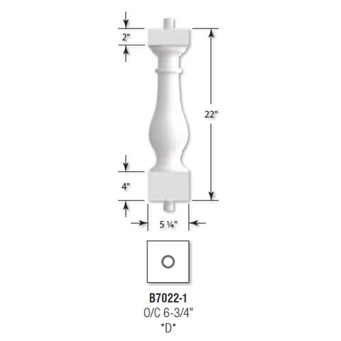 Architectural Augmentations Polyurethane Baluster Prices B7022-1