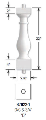 Architectural Augmentations Polyurethane Baluster Price $68 B7022-1