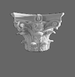 Corinthian capital for round, tapered, plain shaft fiberglass reinforced polymer column