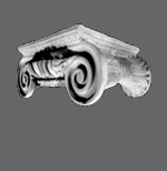 Roman Ionic capital for round, tapered, plain shaft, fiberglass reinforced polymer column